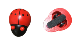 H 009 ( wooden ladybug pull back car )