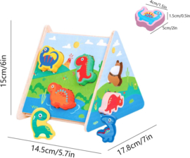 H 030 ( wooden dinosaur matching box )