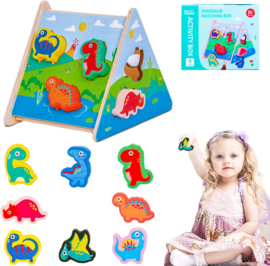 H 030 ( wooden dinosaur matching box )