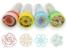 GA 027F ( kaleidoscope self - inking stamp flower ) ----- 24 pcs in display