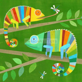 KK ( postcard colorful chameleons )