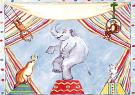 KK ( postcard vintage circus animals )