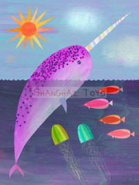 KK ( postcard purple narwhal )