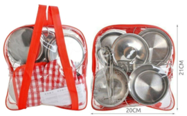 LP 001 ( kids stainless cooking set in school bag )