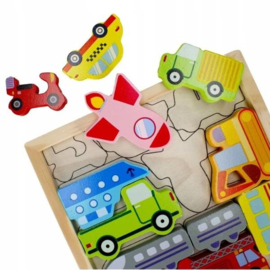 H 046D ( 3D montessori shape puzzles / balance game vehicles )