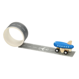 H 029 ( wooden plane with airport runway tape )