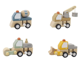 H 066 ( wooden wind up mini trucks ) ----- 12 pcs in display