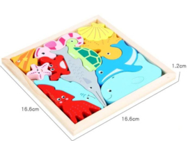 H 046C ( 3D montessori shape puzzles / balance game sea lifes )