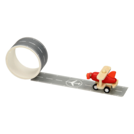 H 029 ( wooden plane with airport runway tape )