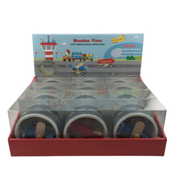 H 029 ( wooden plane with airport runway tape )