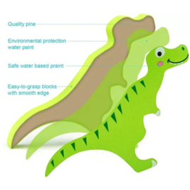 H 046A ( 3D montessori shape puzzles / balance game dino )