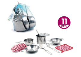LP 002 ( kids stainless cooking set in net bag )
