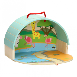 H 078 ( wooden zoo playset )