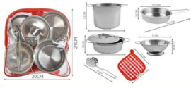 LP 001 ( kids stainless cooking set in school bag )