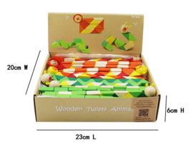 H 015 ( wooden twisty animals ) ----- 24 pcs in display