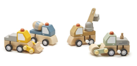 H 066 ( wooden wind up mini trucks ) ----- 12 pcs in display