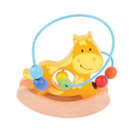 H 008 ( wooden rocking bead frame cow, dog and horse )  ----- 6 pcs in display