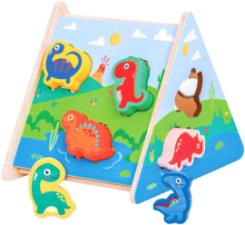 H 030 ( wooden dinosaur matching box )