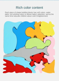 H 046C ( 3D montessori shape puzzles / balance game sea lifes )
