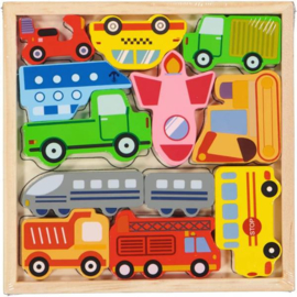 H 046D ( 3D montessori shape puzzles / balance game vehicles )