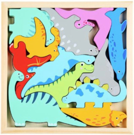 H 046A ( 3D montessori shape puzzles / balance game dino )