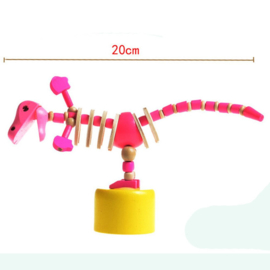 H 041 ( wooden pushing puppet dino )