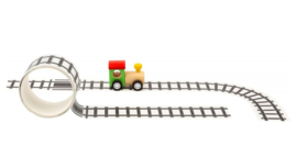 H 028 ( wooden loco with railway tape )