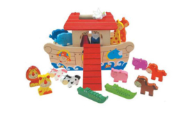 H 076 ( wooden noah's ark set )