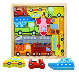 H 046D ( 3D montessori shape puzzles / balance game vehicles )