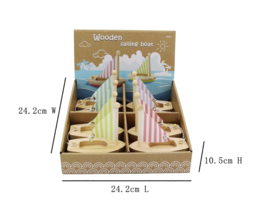 H 032 ( small wooden sailboat ) ----- 8 pcs in display