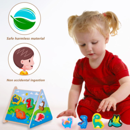 H 030 ( wooden dinosaur matching box )