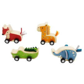 H 071 ( wooden animals pull back ) ----- 8 pcs in display
