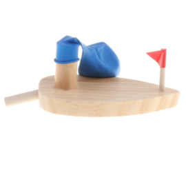 H 067 ( wooden balloon powered boat )