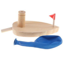 H 067 ( wooden balloon powered boat )