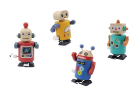 H 034 ( wooden wind up robot ) ----- 12 pcs in display