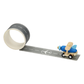 H 029 ( wooden plane with airport runway tape )