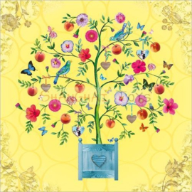 KK ( postcard tree with birds and flowers )