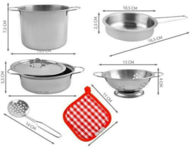 LP 001 ( kids stainless cooking set in school bag )