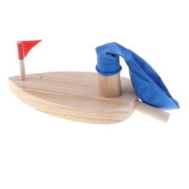 H 067 ( wooden balloon powered boat )
