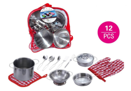 LP 001 ( kids stainless cooking set in school bag )