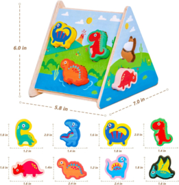 H 030 ( wooden dinosaur matching box )