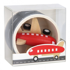 H 029 ( wooden plane with airport runway tape )
