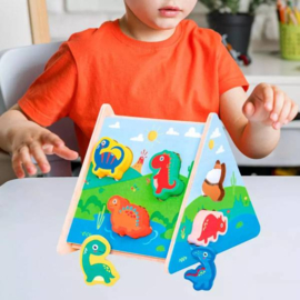 H 030 ( wooden dinosaur matching box )