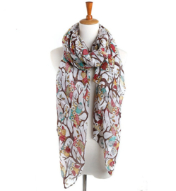 ML 001 ( owl printed scarf )