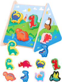 H 030 ( wooden dinosaur matching box )