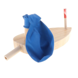 H 067 ( wooden balloon powered boat )