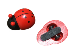 H 009 ( wooden ladybug pull back car )