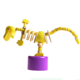 H 041 ( wooden pushing puppet dino )