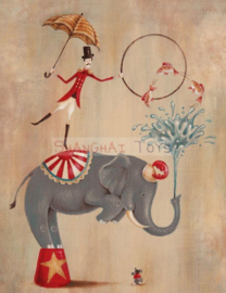 KK ( postcard vintage circus elephant )