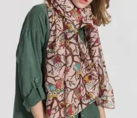 ML 001 ( owl printed scarf )